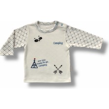 Diji Baby 3-6 6-9 9-12 Ay My Camping Nakışlı Şapkalı Uzun Kollu Sweatli 3lü Erkek Bebek Takımı