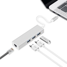 Alfalink AL-C65 Type C 3port USB Hub +Gigabit Ethernet Adaptör