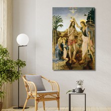 Gaagart Tekli Dikey Kanvas Duvar Tablosu Leonardo Da Vinci Isa’nın Vaftizi