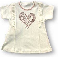 Diji Baby 3-6 6-9 9-12 12-18 Ay Kalp Baskılı Uzun Kollu Sweatli 2li Kız Bebek Takımı