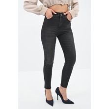 Koza Kadın Yüksek Bel Füme Jean Pantolon 6189-23