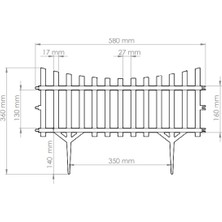 Yasima 10 Adetyeni Tasarım Mini Bahçe Çiti Dekoratif Esnek Plastik Çit Peyzaj Koruma Panel Çit 58-36 cm