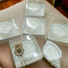 Düğün Home Nikah 10 Adet Kişiye Özel Istiridye Kabuk Içi Dışı Mum Davet Nikah Söz Nişan Kına