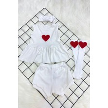 Adabebek Yeni Sezon Mini Figürlü Bandana ve Çorap Aksesuarlı Ribana Şortlu Takım