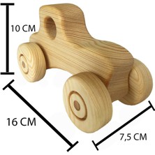 Ozzani Wood Ahşap Oyuncak Araba Masif Mentessori Bebek Çocuk