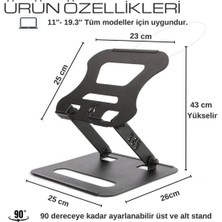 Daytona ST-809 Metal Ergonomik Katlanabilir Taşınabilir Macbook Notebook Laptop Standı