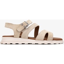 Valmenti Cize Kadın Bej Süet Hakiki Deri Sandalet 1031 167 Bn Sndlt Y24