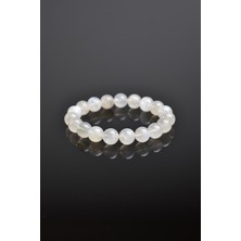 Safnaturel Ay Taşı Doğal Taş Bileklik 10 mm  A+ Kalite