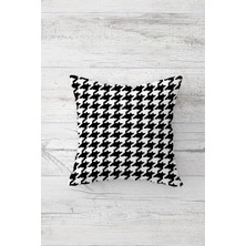 Pelangi Siyah Beyaz Geometrik Desen Çift Tarafı Baskılı Gizli Fermuarlı Yastık Kılıfı Kırlent Yastık Kılıfı