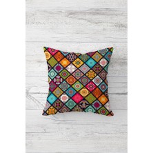 Pelangi Etnik Motifler Çift Tarafı Baskılı Gizli Fermuarlı Yastık Kılıfı Kırlent Koltuk Yastık Kılıfı