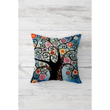 Pelangi Bahar Dalı Çiçekleri Çift Tarafı Baskılı Gizli Fermuarlı Yastık Kılıfı Kırlent Koltuk Yastık Kılıfı