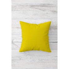 Pelangi Düz Renk Sarı Çift Tarafı Baskılı Gizli Fermuarlı Yastık Kılıfı Kırlent Koltuk Yastık Kılıfı
