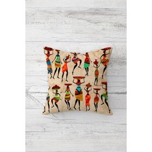 Pelangi Dans Eden Siyahiler Çift Tarafı Baskılı Gizli Fermuarlı Yastık Kılıfı Kırlent Koltuk Yastık Kılıfı