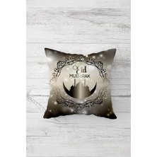 Pelangi Eid Mubarak Ramazan Temalı Çift Tarafı Baskılı Gizli Fermuarlı Kılıfı Kırlent Koltuk Yastık Kılıfı