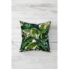 Pelangi Tropikal Iğne Yapraklı Çift Tarafı Baskılı Gizli Fermuar Yastık Kılıfı Kırlent Koltuk Yastık Kılıfı