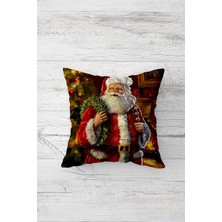 Pelangi Noel Baba Yılbaşı Temalı Çift Tarafı Baskı Gizli Fermuar Yastık Kılıfı Kırlent Koltuk Yastık Kılıfı