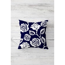 Pelangi Gül Çini Deseni Çift Tarafı Baskılı Gizli Fermuarlı Yastık Kılıfı Kırlent Koltuk Yastık Kılıfı