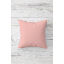 Pelangi Düz Renk Açık Pembe Çift Tarafı Baskılı Gizli Fermuarlı Yastık Kılıfı Kırlent Koltuk Yastık Kılıfı
