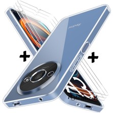 MTK Moveteck Xiaomi Redmi A3 Kılıf Kamera Korumalı Darbeye Dayanıklı Şeffaf Silikon + 9h Ekran Koruyucu Cam 2'li Set