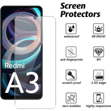 MTK Moveteck Xiaomi Redmi A3 Kılıf Kamera Korumalı Darbeye Dayanıklı Şeffaf Silikon + 9h Ekran Koruyucu Cam 2'li Set