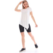 Alışveriş Sokağı Çapraz Kesim Viskon Kumaş Casual Tunik