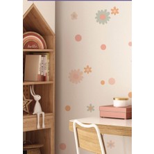 Lizpo Decor Çiçek Duvar Çıkartmaları Retro Çiçekli Çocuklar Için Pastel Boho Çocuk Odası Duvar Dekorasyon