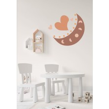 Lizpo Decor Kalpli Ay Serisi Duvar Sticker, Bebek ve Çocuk Odası Dekoratif Duvar Çıkartması