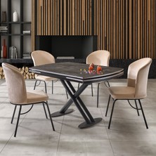 Eymense Morena 4 Sandalyeli Açılır Mutfak Masa Takımı