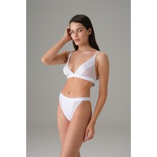 Doreanse Kadın V Kesim Tül Detaylı Yüksek Bel Slip 7153