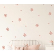 Lizpo Decor Çiçekli Papatya Duvar Dekorasyon Pembeli Boho Pembe