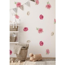 Lizpo Decor Botanik Pastel Pembeli Çiçekli Duvar Çıkartmaları,  Boho Bohem Duvar Dekorasyonu