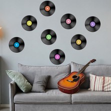 Longbang Shop 8 Adet Vinil Kayıt Duvar Çıkartmaları Renkli Vintage Kayıtları Parti Görüntüler Için Etiketler Bülten Tahtası Süslemeleri Retro Odası Dekor (Yurt Dışından)