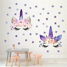 Longbang Shop A8 Tarzı Altın Nokta Tek Boynuzlu At Duvar Sticker Oturma Odası Yatak Odası Duvar Dekorasyonu Duvar Çıkartmaları Çocuk Odaları Için Çocuk Hediyeleri (Yurt Dışından)