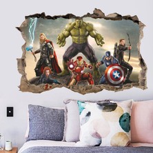 Longbang Shop No.13 Tarzı 3D Avengers Dıy Duvar Çıkartmaları Oturma Odası Yatak Odası Duvar Dekorasyonu Süper Kahraman Film Posteri Duvar Çıkartmaları Çocuk Odaları Için (Yurt Dışından)