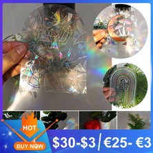 Longbang Shop RPS077 Stili Gökkuşağı Güneş Yakalayıcı Duvar Çıkartmaları Pvc Pencere Ayna Etiket Yatak Odası Dekorasyon Pencere Çıkartması Ev Dekor Için Gökkuşağı Yapımcısı (Yurt Dışından)