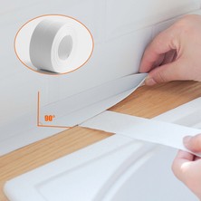 Longbang Shop Beyaz Stil 320X2,2 cm Pvc Su Geçirmez Duvar Etiket Kendinden Yapışkanlı Lavabo Soba Çatlak Şerit Mutfak Banyo Küveti Köşe Sızdırmazlık Bandı Su Geçirmez (Yurt Dışından)