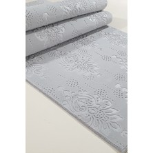 Babil Home Kaymaz Tabanlı Kesme Kabartmalı Salon Koridor Mutfak Hali Gri Yolluk Ymr 9025 Gri