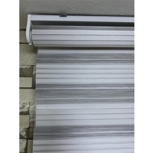 Özel Jaluzi Gri Beyaz Geçişli Bambu Geniş Plise  Zebra Perde