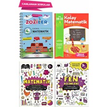 Zoziler 4.Sınıf (4lü Set) Matematik Canlanan Soru Bankası, Fen Bilgisi, Ödevlere Yardımcı Matematik Kitabı, Kolay Matematik