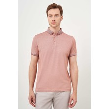 Morven  Erkek Kiremit Trend Merserize Düz Düğmeli Yaka Dynamic Fit T-Shirt