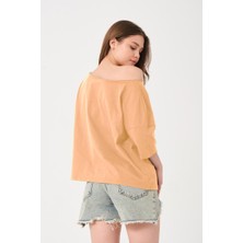 Owut Kadın Düşük Omuz Detaylı Oversize T-Shirt