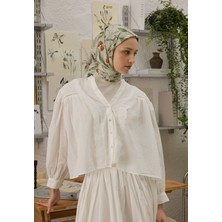 Fresh Scarfs Strawberry Desen Pamuk Ipek Eşarp Soft Yeşil