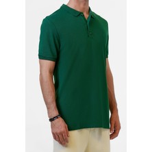 Back & Bond Koyu Yeşil Slim Fit Pamuklu Polo Yaka Tişört