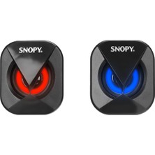 Snopy SN-83U LED Işıklı 2W*2 Siyah USB 2.0 Rgb Işıklı Gaming 1+1 Mini Speaker Hoparlör
