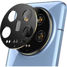 MTK Moveteck Xiaomi Mi 14 Ultra Uyumlu Kamera Lens Koruma Camı Siyah Çerceveli + Ekran Koruyucu Nano Esnek Cam Set (Birer Adet)