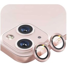 Shaza Iphone 15/ 15 Plus Ile Uyumlu Darbeye Dayanıklı Mekanizmalı Safir Kamera Lens Koruyucu Pembe