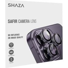 Shaza Iphone 15/ 15 Plus Ile Uyumlu Darbeye Dayanıklı Mekanizmalı Safir Kamera Lens Koruyucu Pembe