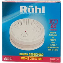 Rühl Pilli Duman Dedektörü 9V Pil Dahil Smoke Detector