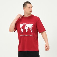 Owut Collection Owut Erkek  Harita Baskılı Oversize T-Shirt