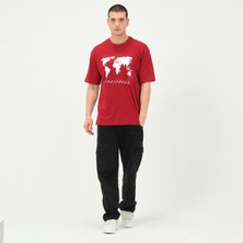 Owut Collection Owut Erkek  Harita Baskılı Oversize T-Shirt